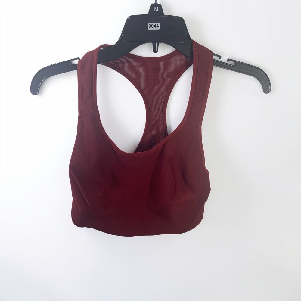 Avia Womens Racerback Mesh Sports Bra Red Balm AVL39253 Burgundy Large 12-14